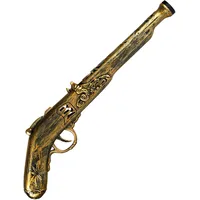 Balinco Piratenpistole Gold mit klick-Geräusch, Spielzeugpistole Pirat, Piraten Pistole, Karneval Kostüm Zubehör, Halloween, für Erwachsene & Kinder