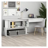 vidaXL Eckschreibtisch Hochglanz-Weiß 200x50x76 cm