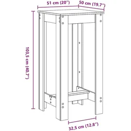 vidaXL Bartisch 51 x 50 x 103,5 cm Grau