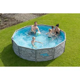 Summer Waves Active Frame Pool rund Set 305 x 76 cm steinoptik inkl. Filterpumpe