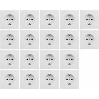 McPower Schutzkontakt-Steckdose McPower Shallow 250V~/16A, Einsteckschutz, 18er-Pack weiß