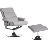 Beliani Fußhocker Kunstleder 76 x 100 x 0 cm Grau/Silber