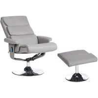 Beliani Fußhocker Kunstleder 76 x 100 x 0 cm Grau/Silber