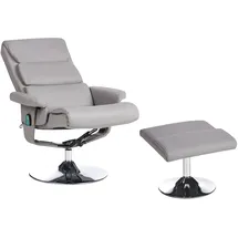 Beliani Fußhocker Kunstleder 76 x 100 x 0 cm Grau/Silber