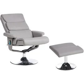 Beliani Fußhocker Kunstleder 76 x 100 x 0 cm Grau/Silber