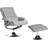 Beliani Fußhocker Kunstleder 76 x 100 x 0 cm Grau/Silber