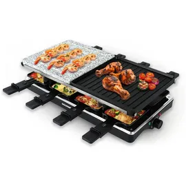 EasyMaxx Raclette Grill 1400W 8 Personen Schwarz/Grau