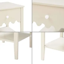 [en.casa] Nachtschrank Luspoo 50 x 40 x 40 cm Cremeweiß
