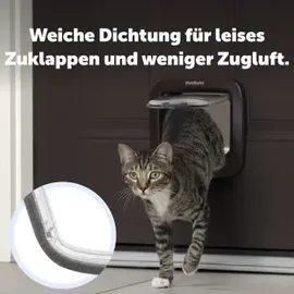 PetSafe Manuelle Katzenklappe 4 Verschlussoptionen 1 Stück Braun