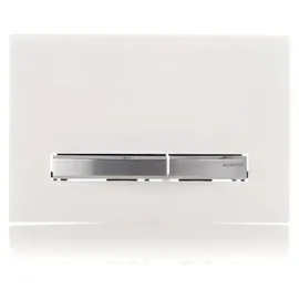 Geberit Sigma50 Betätigungsplatte eckig verchromt/weiß