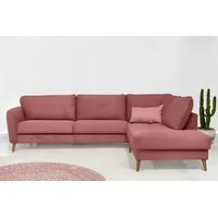 Home Affaire Ecksofa »MARSEILLE 278/202 cm, L-Form, Ottom. rechts/links«, mit Massivholzbeinen aus Eiche, verschiedene Bezüge und Farbvarianten rosa