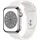 Apple Watch Series 8 GPS + Cellular 45 mm Edelstahlgehäuse silber, Sportarmband weiß