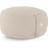 Famanu Yogakissen Rund Lotus mit Spelzfüllung - Höhe 15 cm, waschbarer Baumwollbezug, himmelblau