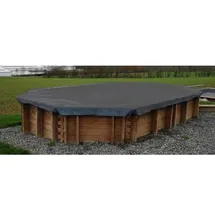 gre accessories PVC Winterabdeckplane für Holzpool PE 793 x 496 cm grau