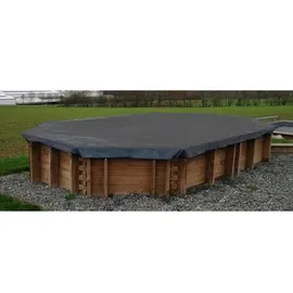 gre accessories PVC Winterabdeckplane für Holzpool PE 793 x 496 cm grau