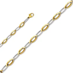 Goldarmband ONE ELEMENT "Armband aus 333 Gelbgold 19 cm", silber, Armbänder, Damen, 19, Gelbgold 333-Weißgold 333, Gelbgold 333, Weißgold 333, Damen Gold Schmuck