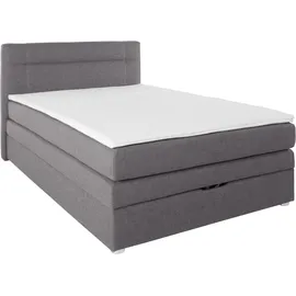Jockenhöfer Boxspringbett »Carmen« mit Bettkasten und Topper, erhältlich in 120 & 140cm Breite dunkelgrau 369/19, , 91353306-0 Strukturstoff