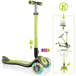 GLOBBER ELITE DELUXE LIGHTS lime grün, mit Leuchtrollen EINHEITSGRÖSSE