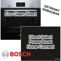 Bosch Herdset mit Induktionskochfeld 3D Heissluft HomeConnect DirectSelect
