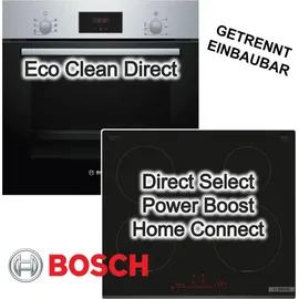 Bosch Herdset mit Induktionskochfeld 3D Heissluft HomeConnect DirectSelect