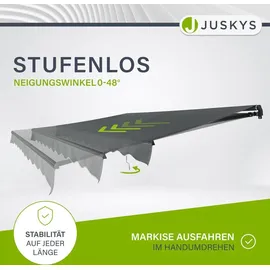 Juskys Gelenkarmmarkise 350 x 300 cm grau