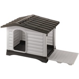 Ferplast Kunststoffhundehütte Dogvilla - B 111 x T 84 x H 79 cm (Größe 110) - braun