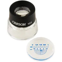 CARSON LumiLoupe 10x Standlupe mit Messskala und Strichplatte, ideal zur Betrachtung von Münzen, Briefmarken, Fotos, Miniaturen, Dias, Elektronik (LL-20)