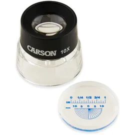 CARSON LumiLoupe 10x Standlupe mit Messskala und Strichplatte, ideal zur Betrachtung von Münzen, Briefmarken, Fotos, Miniaturen, Dias, Elektronik (LL-20)