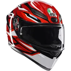 AGV K-1 S Lion Helm, schwarz-weiss-rot, Größe XS für Männer