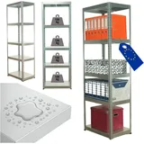 Modo24 Schwerlastregal Metall Elara, 5 Breiten, 3 Farben, 5 Böden je 130 kg Traglast, Lagerregal Stecksystem ohne Schrauben, Steckregal Werkstattregal beige 60 cm