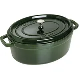 Staub Cocotte 31 cm oval basilikumgrün