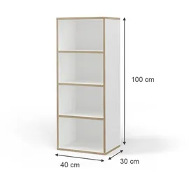 Vicco Bücherregal Tetrix 40 x 100 x 30 cm Weiß