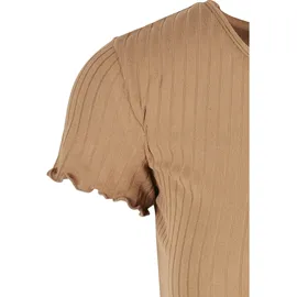 URBAN CLASSICS Ladies Rib Wid Leg Jumpsuit - Beige - S