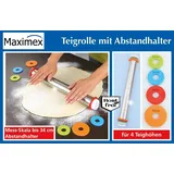 Maximex Teigrolle mit Abstandhalter Edelstahl 43 x 6,5 cm