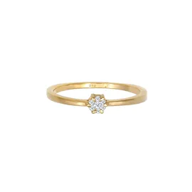 Elli DIAMONDS Ring Solitär Verlobung Diamant (0.045 ct.) 585 Gelbgold