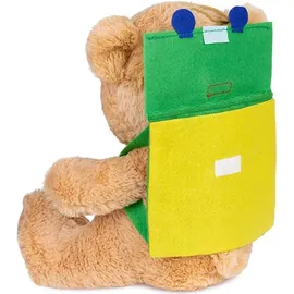 Brubaker Teddy Plüschbär mit Schulranzen und Schultüte zum Befüllen Bunt - 25 cm Teddybär für Einschulung Schulanfang Schule - Plüschteddy mit Rucksack - Kuscheltier Schmusetier Stofftier