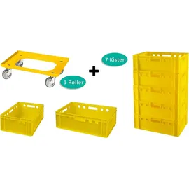 Logiplast Transportroller 7 Stück E2-Kasten 0 l Gelb
