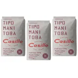 3x Molino Casillo italienischer Weizen,Mehl Typ 0 Weichweizenmehl W 350 1Kg