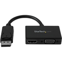 StarTech.com Reise A/V Adapter: 2-in-1 DisplayPort auf HDMI oder VGA Konverter - DP zu HDMI / VGA Adapter im kompakten Design