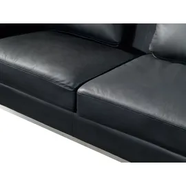 Beliani Ecksofa Schwarz Echtleder L-Förmig Linksseitig Modern Wohnzimmer - Schwarz