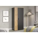 trendteam Kleiderschrank (Kleiderschrank) Hochschrank Schrank 90 x 195 x 55 cm - 2 Jahre Gewährleistung - mind. 14 Tage Rückgaberecht - Grau