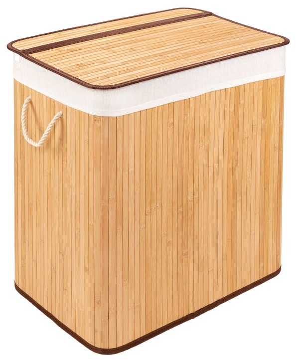 PANA®ECO Bambus Wäschekorb mit Deckel • Wäschebox Holz mit herausnehmbaren Wäschesack • Faltbarer Wäschesammler waschbar • Badezimmer Wäschetruhe • 100% Bambus • versch. Farben und Größen