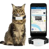 Winnes Hund GPS Tracker Ohne ABO App Tk911 GPS Katzehalsband Wasserdicht Anti Verlust/Echtzeit Tracking/Geofencing/Historische Routenwiedergabe Kleine Haustiere Ortungsgerät