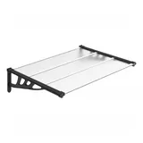 vidaXL Türvordach Schwarz und Transparent 122x90 cm Polycarbonat