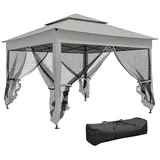 kowdom Faltpavillon Pop-up Gartenpavillon 3x3 m, wasserdicht mit Mückennetz, faltbar, mit 4 Seitenteilen, (Gartenpavillon, Pavillon mit 4 Mückennetzen und Tragetasche), Pop-up, wasserdicht, UV-beständig, Mückenschutz, faltbar