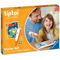 Ravensburger tiptoi Starter Set — Reader + Buch „Die Enzyklopädie von Little Curieux“ — Interaktives Lernspiel ohne Bildschirm — Lernen für Kinder — Ab 4 Jahren — französische Version