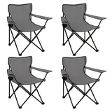 Coemo Campingstuhl 4er Set Grau