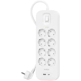 Belkin Steckdosenleiste 8-fach 2 m Weiß 1 St.