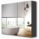 EMKE Spiegelschränke 85x65cm Spiegelschrank Badschrank mit Doppelseitiger Spiegel (Grau) - Emke,