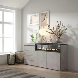 SKRAUT HOME Schubladenelement, Schrank mit Schubladen, 157x35x75 cm, Schlafzimmer, Elektroherd, Moderner Stil, Zementgrau - 457_4